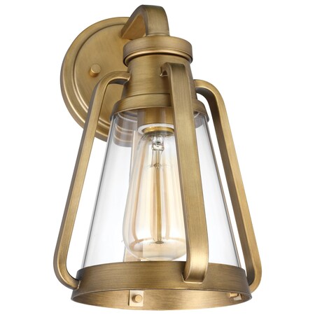 Nuvo Everett 1-Light Small Wall Sconce - Natural Brass with Clear Glass 60/7565